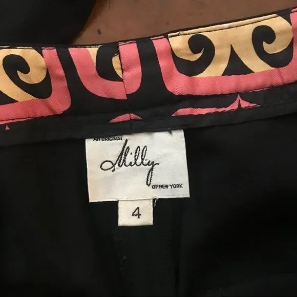 Milly flat from straight black pants 4 high waist - Picture 3 of 6